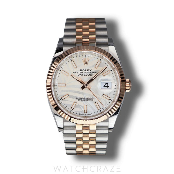 2023 ROLEX DATEJUST TWO TONE PALM MOTIF DIAL 36MM 126231