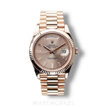 2020 ROLEX DAY-DATE SUNDUST DIAL BAGUETTE 40MM 228235