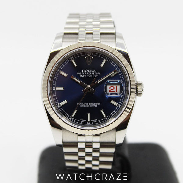 2018 ROLEX DATEJUST BLUE 36MM 116234