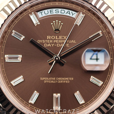 2024 ROLEX DAYDATE BROWN DIAL DIAMOND MARKERS 40MM 228235