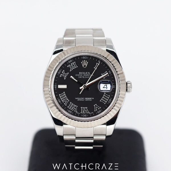 2011 ROLEX DATEJUST II GREY DIAL OYSTER BRACELET 41MM 116334