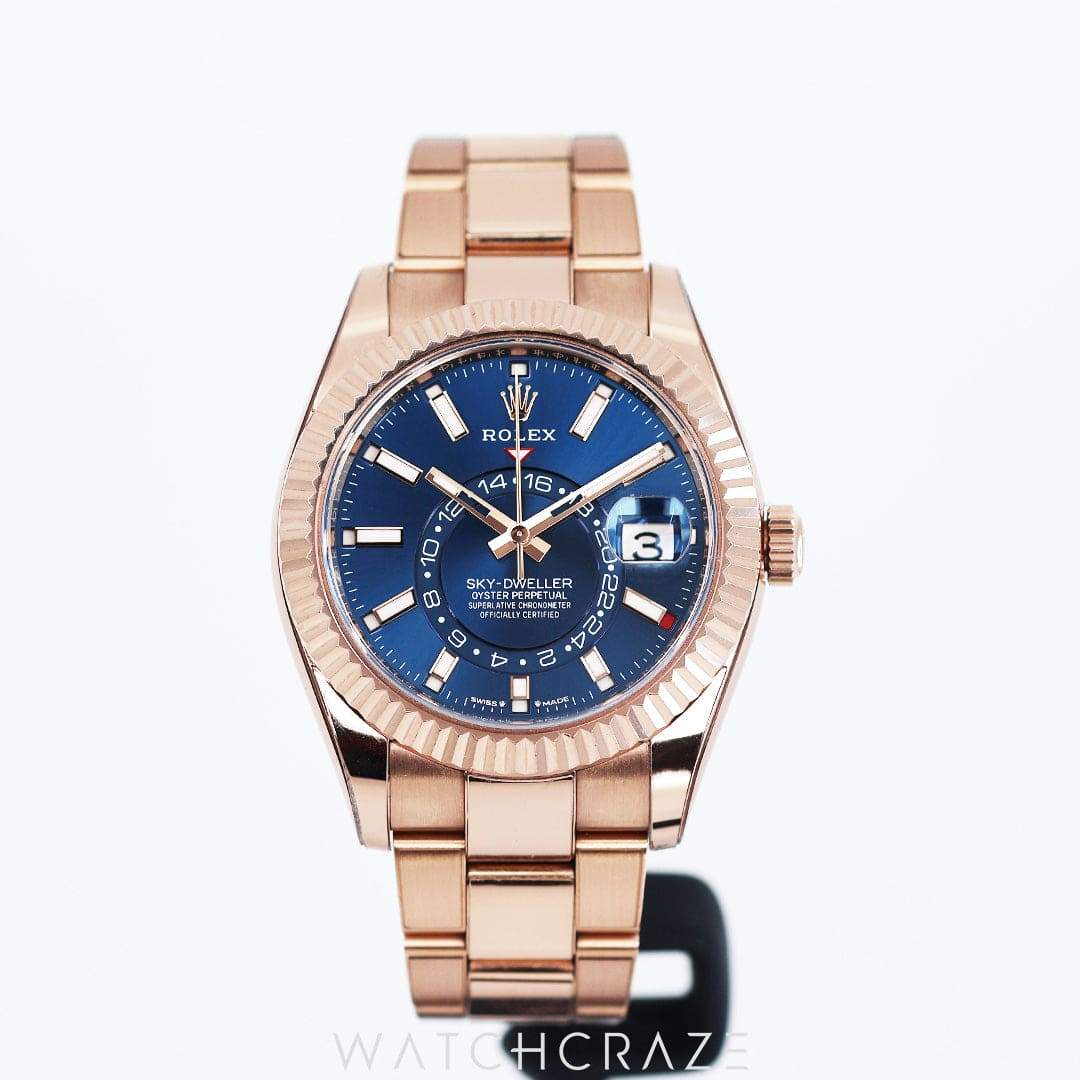 2023 ROLEX SKY-DWELLER 18K ROSE GOLD BLUE DIAL 42MM 336935