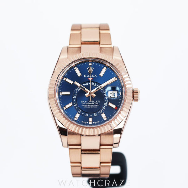2023 ROLEX SKY-DWELLER 18K ROSE GOLD BLUE DIAL 42MM 336935