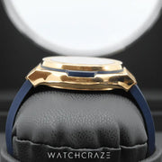 2016 HUBLOT CHRONOGRAPH CLASSIC FUSION KING GOLD BLUE DIAL 45MM 521.OX.7180.LR