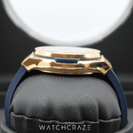 2016 HUBLOT CHRONOGRAPH CLASSIC FUSION KING GOLD BLUE DIAL 45MM 521.OX.7180.LR