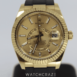 2021 ROLEX SKY-DWELLER OYSTERFLEX CHAMPAGNE DIAL 42MM 326238