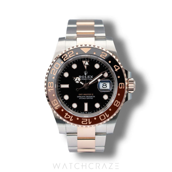 2024 ROLEX GMT-MASTER II TWO TONE ROSE GOLD AND STEEL ROOTBEER 40MM 126711CHNR