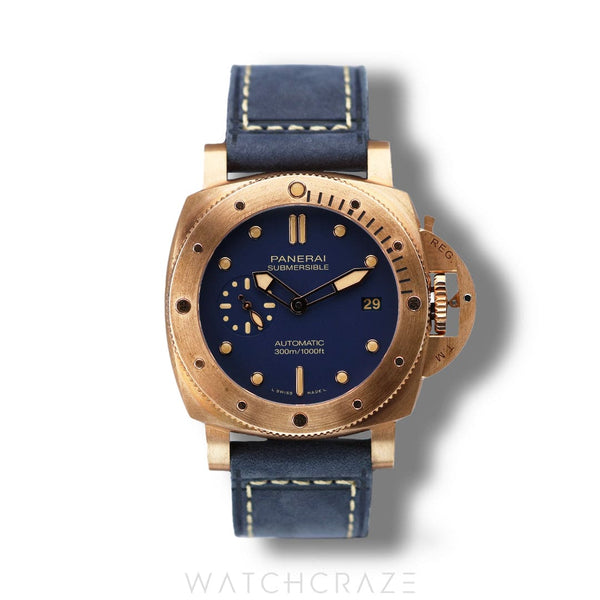 2021 PANERAI SUBMERSIBLE BRONZO BLUE DIAL 42MM PAM01074