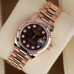 2021 ROLEX LADY-DATEJUST EVEROSE CHOCOLATE DIAL DIAMOND MARKERS 28MM 279175