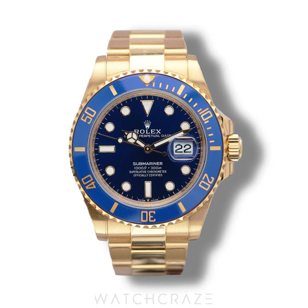 2024 ROLEX SUBMARINER YELLOW GOLD BLUE DIAL 'BLUSEY' 41MM 126618LB