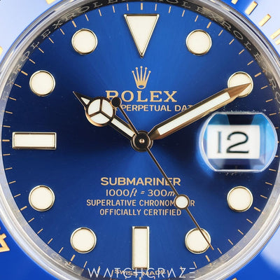2016 ROLEX SUBMARINER TWO TONE GOLD AND STEEL BLUE DIAL 40MM 116613LB