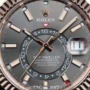 2019 ROLEX SKY-DWELLER ROSE GOLD RHODIUM DIAL 40MM 326935