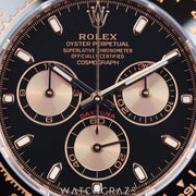 2020 ROLEX DAYTONA OYSTERFLEX ROSE GOLD BLACK DIAL 40MM 116515LN