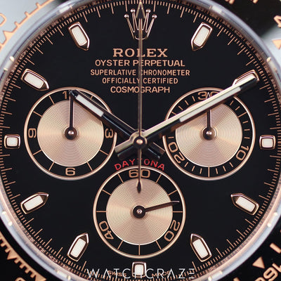 2020 ROLEX DAYTONA OYSTERFLEX ROSE GOLD BLACK DIAL 40MM 116515LN