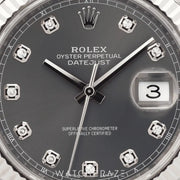 2017 ROLEX DATEJUST RHODIUM DIAL DIAMOND MARKERS 41MM 126334