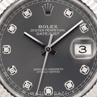 2017 ROLEX DATEJUST RHODIUM DIAL DIAMOND MARKERS 41MM 126334