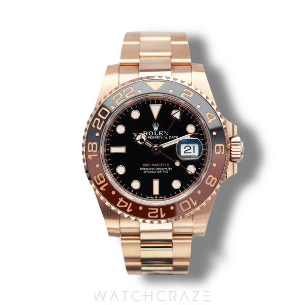 2021 ROLEX GMT-MASTER II ROSE GOLD 'ROOTBEER' 40MM 126715CHNR