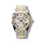2022 ROLEX DATEJUST TWO TONE GOLD AND STEEL SILVER DIAL 36MM 126233