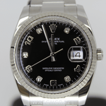 2018 ROLEX DATEJUST DIAMOND MARKERS 34MM 115234