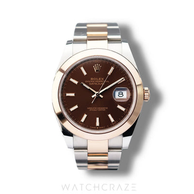 2021 ROLEX DATEJUST SMOOTH BEZEL CHOCOLATE DIAL 41MM 126301