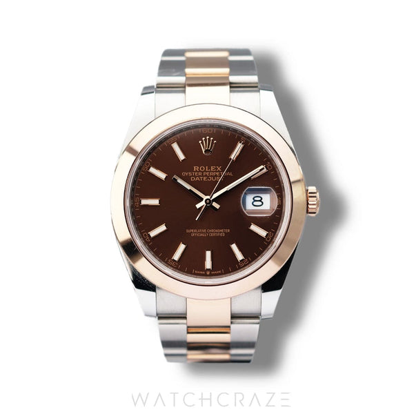 2021 ROLEX DATEJUST SMOOTH BEZEL CHOCOLATE DIAL 41MM 126301