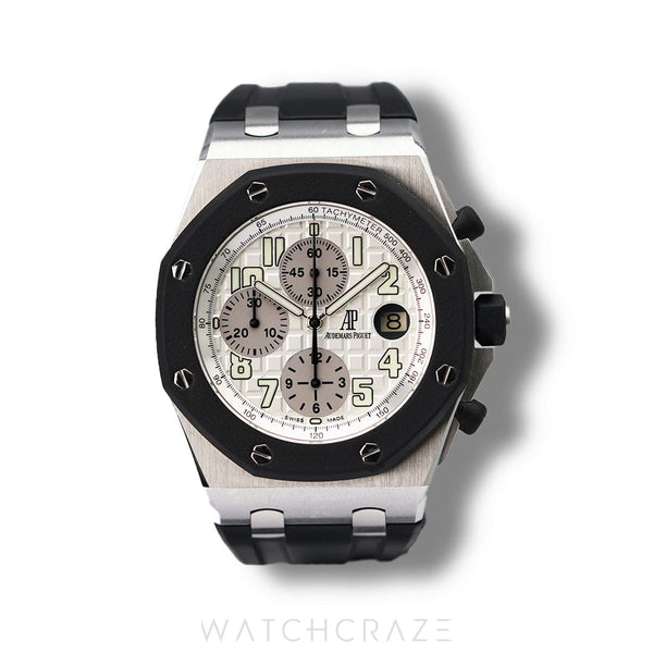 2008 AUDEMARS PIGUET ROYAL OAK OFFSHORE RUBBERCLAD WHITE DIAL 42MM 25940SK.OO.D002CA.02.A