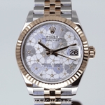 2023 ROLEX DATEJUST TWO-TONE ROSE GOLD FLORAL-MOTIF DIAL 31MM 278271