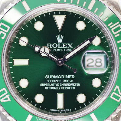 Rolex Submariner 40mm 116610 Superior Green Ceramic Bezel For 116610LV Hulk  Mint