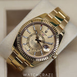 2020 ROLEX SKY-DWELLER FULL YELLOW GOLD CHAMPAGNE DIAL 42MM 326938