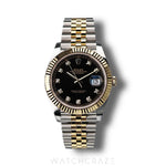 2024 ROLEX DATEJUST TWO TONE YELLOW GOLD AND STEEL DIAMOND MARKERS BLACK DIAL 41MM 126333