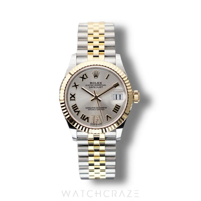 2024 ROLEX DATEJUST TWO TONE YELLOW GOLD AND STEEL SILVER DIAL 31MM 278273