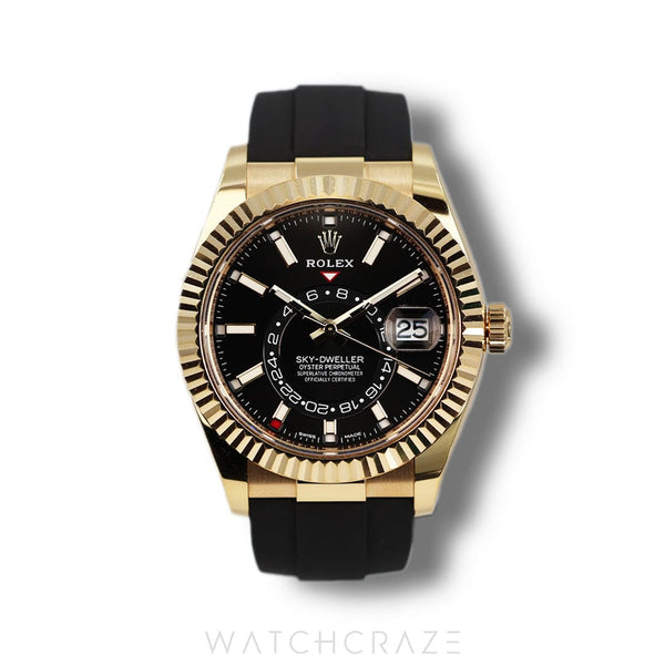 2023 ROLEX SKYDWELLER OYSTERFLEX BLACK DIAL 42MM 326238