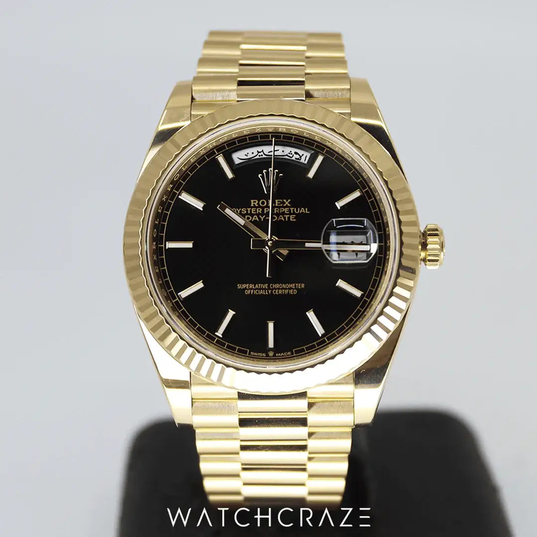2021 ROLEX DAY-DATE 40 YELLOW GOLD ARABIC DIAL 228238
