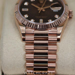 2023 ROLEX DAY-DATE CHOCOLATE DIAL ROSE GOLD BRACELET 36MM 128235