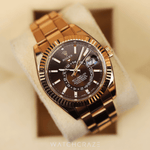 2022 ROLEX SKY-DWELLER ROSE GOLD CHOCOLATE DIAL 42MM 326935 - STICKERS