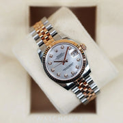 2015 ROLEX DATE-JUST 31 ROSE GOLD TWO TONE MOTHER OF PEARL DIAL 178271