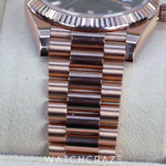 2019 ROLEX DAY-DATE ROSE GOLD DIAMOND MARKERS CHOCOLATE DIAL 40MM 228235