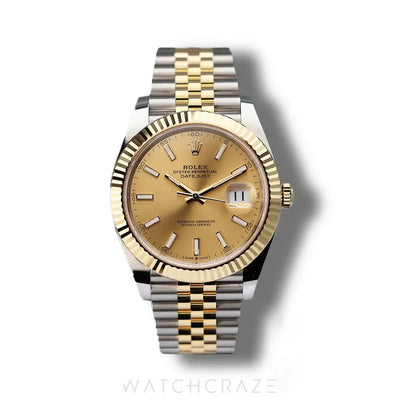 2024 ROLEX DATEJUST TWO TONE GOLD AND STEEL CHAMPAGNE DIAL 41MM 126333