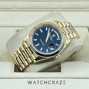 2019 ROLEX DAY-DATE 40MM YELLOW GOLD BLACK DIAMOND DIAL 228238