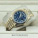 2019 ROLEX DAY-DATE 40MM YELLOW GOLD BLACK DIAMOND DIAL 228238