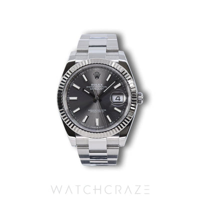2021 ROLEX DATEJUST RHODIUM DIAL 41MM 126334