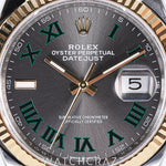 2025 ROLEX DATEJUST TWO TONE WIMBLEDON DIAL 36MM 126233
