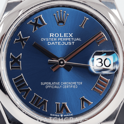 2024 ROLEX DATE-JUST  STEEL BLUE DIAL ROMAN NUMERALS 31MM 278240