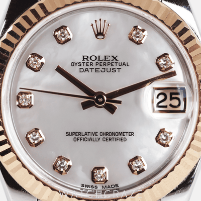 2015 ROLEX DATE-JUST 31 ROSE GOLD TWO TONE MOTHER OF PEARL DIAL 178271