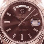 2019 ROLEX DAY-DATE ROSE GOLD DIAMOND MARKERS CHOCOLATE DIAL 40MM 228235