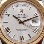 2023 ROLEX DAYDATE YELLOW GOLD SILVER DIAL 40MM 228238