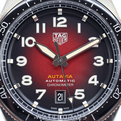 2020 TAG HEUER AUTAVIA AUTOMATIC CHRONOMETER RED DIAL 42MM WBE5192.FC8300