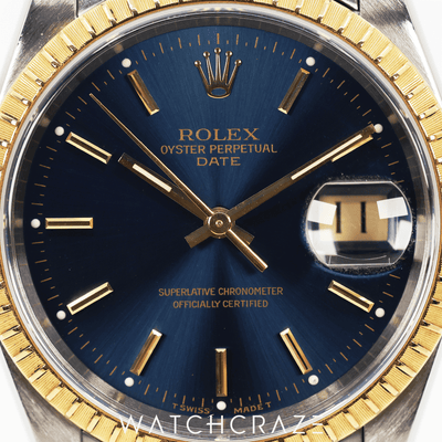1999 ROLEX DATEJUST TWO TONE YELLOW GOLD AND STEEL 34MM 15233