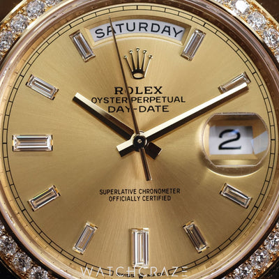 2022 ROLEX DAY-DATE YELLOW GOLD DIAMOND BEZEL 40MM 228348RBR