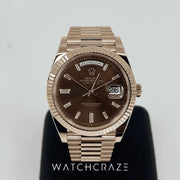 2023 ROLEX DAY-DATE 40 ROSE GOLD CHOCOLATE DIAL 228235